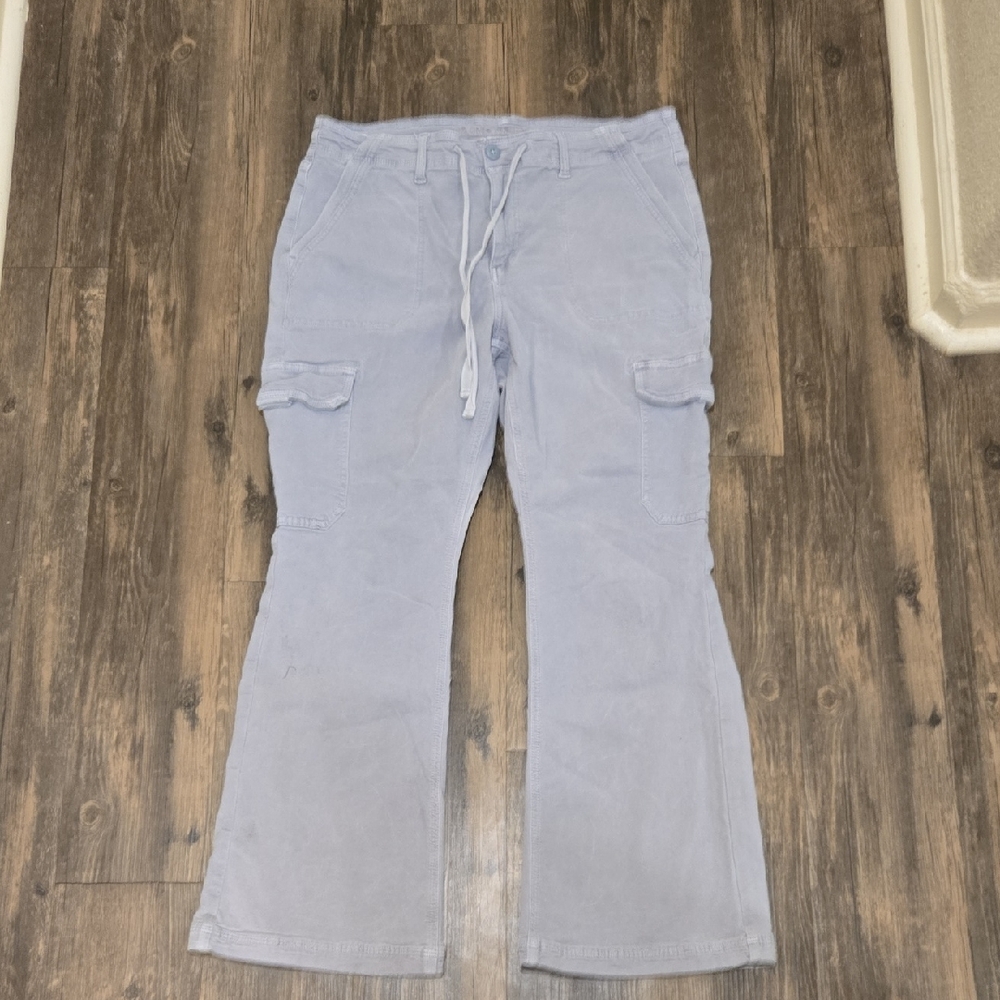 American Eagle Outfitters Light Blue/Gray Cargo Flares